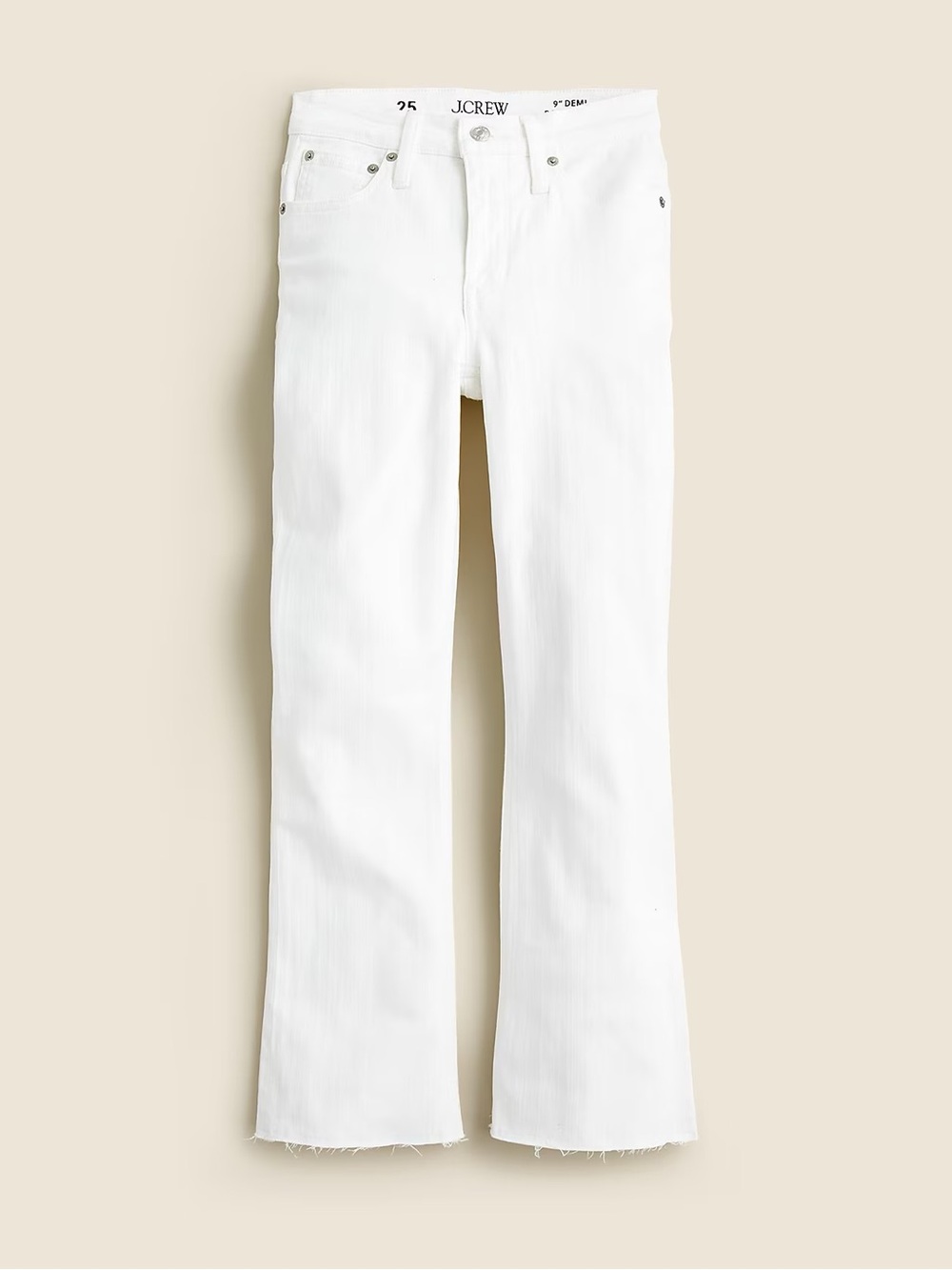 J. Crew White Demi Boot Crop Jeans